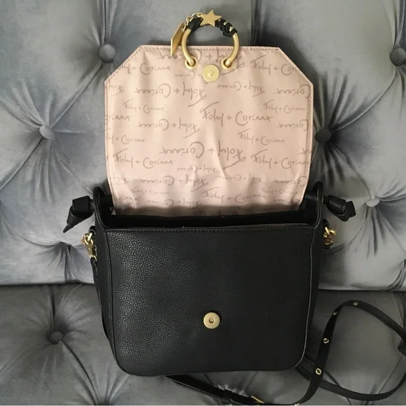 Foley + Corinna NWOT!!!! REESE SATCHEL/ CROSSBODY IN BLACK STRIPE - Picture 7 of 10